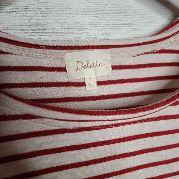 Anthropologie Red Celine Striped Top Size Medium - Picture 4 of 12